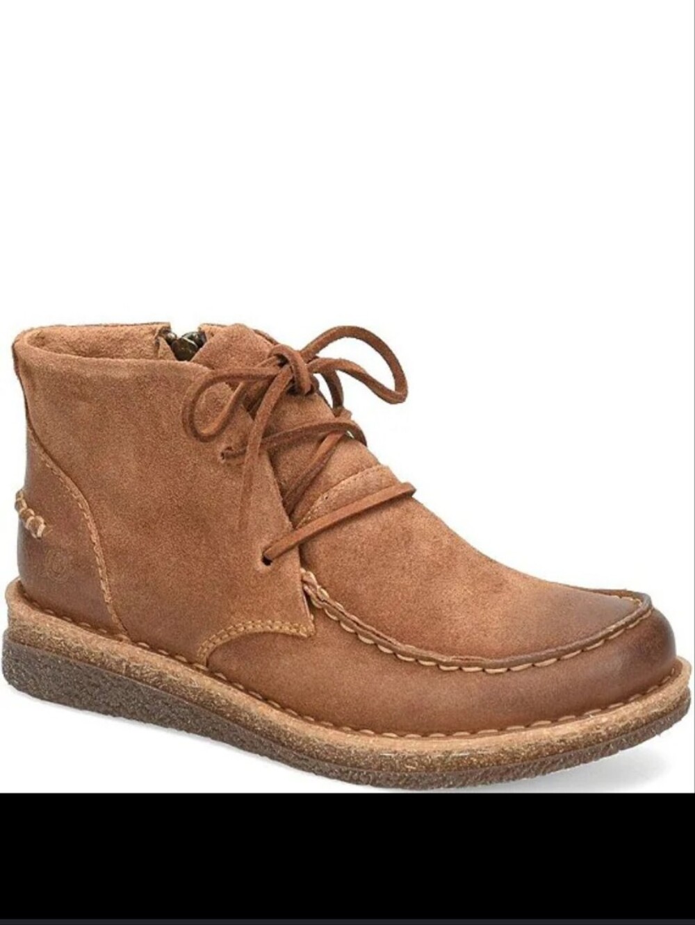 Born Analia Brown Suede Chukka Boots Lace Up Side Zip Ankle Booties Size 10 - Picture 15 of 15